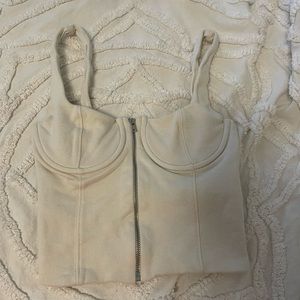 Zara tan/cream crop top